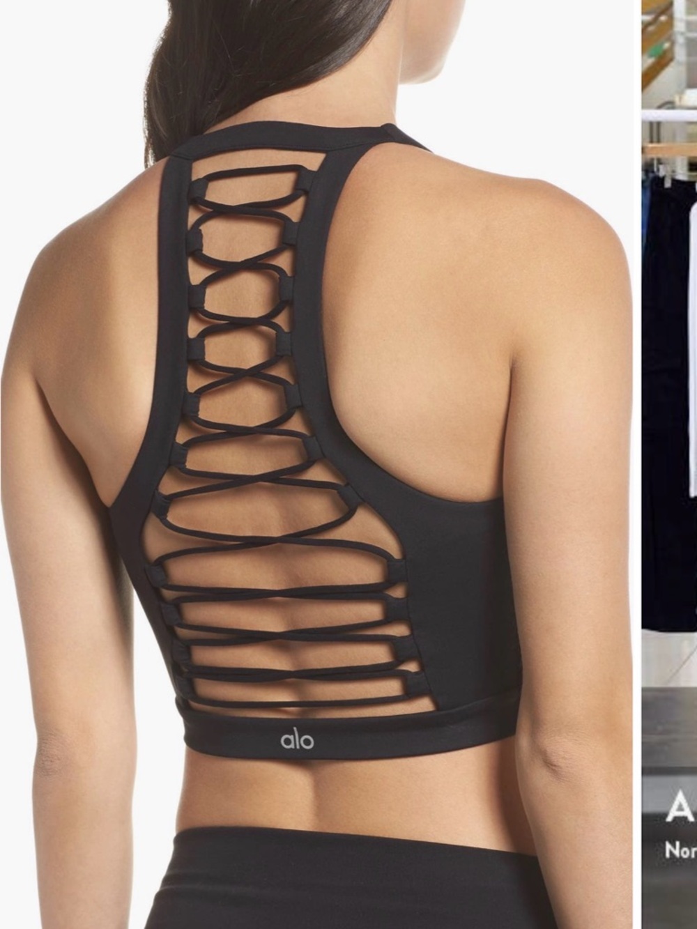 alo movement bra size small color midnight sexy strappy back